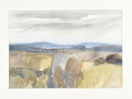 Lieber Éva (1932-2005): Tavaszi borulat. Akvarell, papír. Jelzett. Paszpartuban. 33x47,5 cm