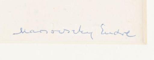 Marsovszky Endre (1916-1989): Kék naranccsal. Vegyes technika, papír, jelezve jobbra lent, paszpartu...