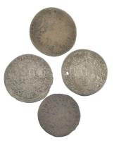 4db-os Ag és billon érmetétel, közte Ausztria 1717. 3kr Ag "VI. Károly" Graz (ly.) + 1820A...