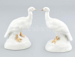 2 db madár, porcelán, jelzés nélkül, m: 13 cm
