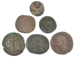 Római Birodalom 6db bronz érméből álló tétel, közte hamisak is! T:2-,3 Roman Empire 6pcs bronze coin lot, between them fakes! C:VF,F