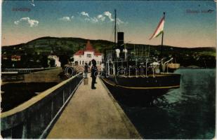 1918 Révfülöp, gőzhajó kikötő. Csényi Istvánné kiadása (EK)
