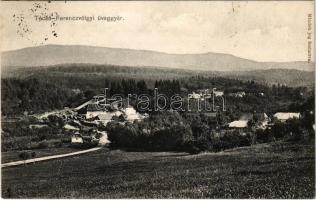 1908 Técső, Tiacevo, Tiachiv, Tyachiv (Máramaros); Ferencvölgyi üveggyár. Szabó Lipót kiadása / glass factory