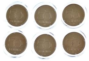 2004-2015. 50Ft (6xklf) emlékkiadások kapszulában, tanúsítvánnyal T:1-