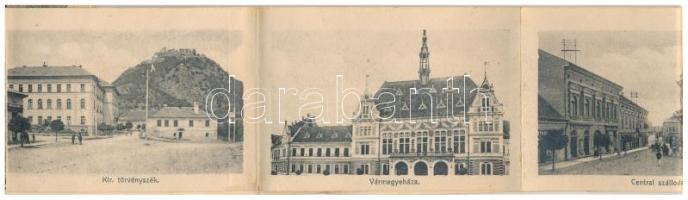 1911 Déva, vár. Hirsch Adolf kiadása - Kemény hátú leporellolap 12 kis képpel / castle. thick wooden...
