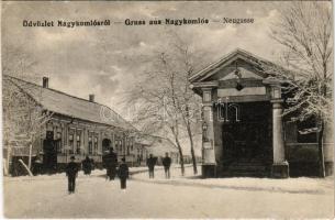 1926 Nagykomlós, Comlosu Mare; Neugasse / Új utca télen / street in winter (EK)