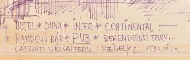 cca 1970-1980 Székely László (1932-) díszlettervező tervei, rajzai, grafikái össz. 8 db, többek közt...