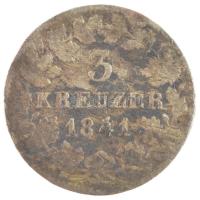 Német Államok / Baden 1841. 3kr Ag I. Lipót T:3 German States / Baden 1841. 3 Kreuzer Ag Leopold I C:F Krause KM#211