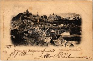 1898 (Vorläufer) Segesvár, Schässburg, Sighisoara; Fr. Teutsch + "SZÉKELY-UDVARHELY-SEGESVÁR 134. SZ." vasúti mozgóposta