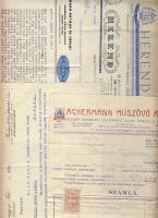 1938-1943 6 db fejléces számla a Bozó Gyula hagyatékból