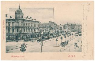 1905 Arad, Andrássy tér, Czigelbrier Győző, Schwarz M. és társa és Steinitz üzlete. Kerpel Izsó kiadása / square, shops
