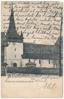 1911 Bánffyhunyad, Huedin; Fő tér, református templom / main square, Calvinist church (EM)