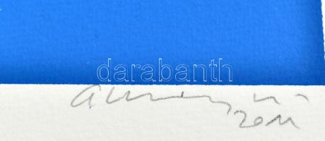 Aknay János (1949-): Emlék. Szitanyomat, papír, jelzett, művészpéldány E.A. IX./XV. számozással. 25x...