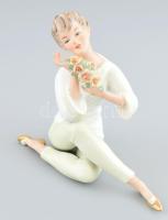 Wallendorf virágos lányka. Kézzel festett, jelzett, hibátlan. 16 cm