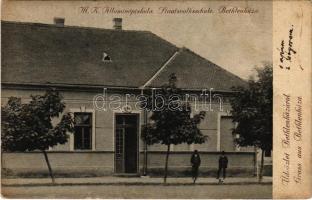 1912 Bethlenháza, Bethausen; M. kir. állami népiskola / school (fl)