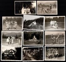 cca 1940 Tátrai életképek, 22 db fotó, kis hibákkal, részben feliratozva, 8,5×6 cm