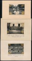 1937-1938 Első katonai képem + Üdülés, Balatonakarattya, 3 db papírlapra ragasztott fotó, 6×8 cm