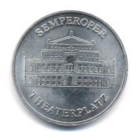 NDK DN Semperoper drezdai színház kétoldalas fém emlékérem (35mm) T:2 ph, karc GDR ND Semperoper Theaterplatz two-sided metal commemorative medallion (35mm) C:XF edge error, scratch