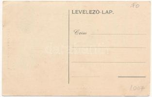 Karánsebes, Caransebes; Kertvendéglő szálloda Lichtneckert, kert zenészekkel, pincérekkel és vendége...