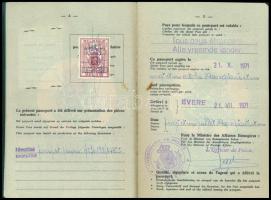 1971 Belga útlevél bélyegekkel