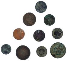 Vegyes 10db-os rézkrajcár tétel a 18-19. századból T:2-3 patina Mixed 10pcs of copper kreuzer lot from the 18th and 19th century C:XF-F patina