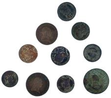 Vegyes 10db-os rézkrajcár tétel a 18-19. századból T:2-3 patina
Mixed 10pcs of copper kreuzer lot f...
