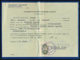 1973 Szakértői tevékenységre jogosító engedély (transzformátor szakterületen)