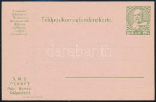 ~1916 Használatlan tábori posta levelezőlap S.M.S. PLANET