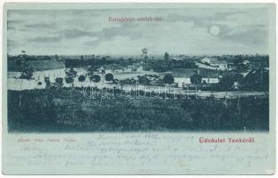 1902 Tenke, Tinca; Ezredéves emlék tér este / square at night (kopott sarkak / worn corners)