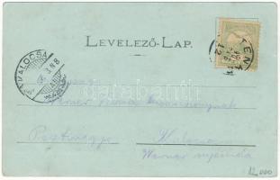 1902 Tenke, Tinca; Ezredéves emlék tér este / square at night (kopott sarkak / worn corners)