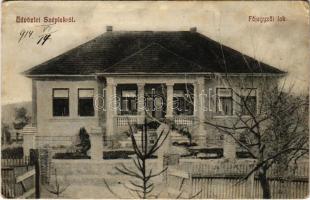 1914 Berettyószéplak, Bihar-Széplak, Széplak, Suplacu de Barcau; Főjegyzői lak / notarys house, villa (szakadás / tear)