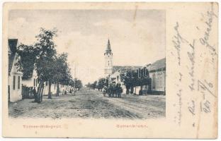 1905 Temeshidegkút, Hidegkút, Sabran-Guttenbrunn, Zabrani; utca, templom / street, church (EK)