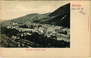 1910 Mehádia, Mehadia; Temesvár-Orsovai vasút mentén. Hutterer G. kiadása / general view (fl)