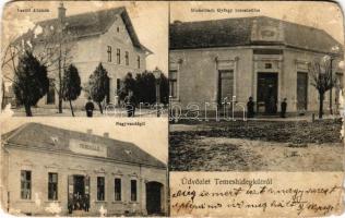 Temeshidegkút, Hidegkút, Sabran-Guttenbrunn, Zabrani; vasútállomás, vendéglő, Michelbach György üzlete / railway station, restaurant, shop (b)