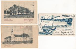 Vukovár - 3 db régi hosszú címzéses képeslap / 3 pre-1902 postcards