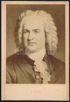 cca 1880 Johann Sebastian Bach portréja, festmény nyomán készült fénynyomat, 16,5×11,5 cm