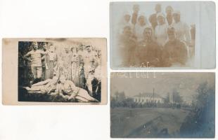 3 db RÉGI első világháborús katonai fotó vegyes minőségben / 3 pre-1945 WWI military photos in mixed quality