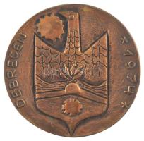 Cséri Lajos (1928-2020) 1974. Debrecen 1974 / 1. Gyáregység átadása kétoldalas bronz emlékérem (100mm) T:1-