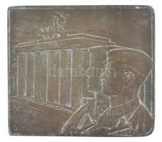 ~1960-1980. Szignó nélküli felszabadulási egyoldalas bronz emlékplakett (138x125mm) T:1-