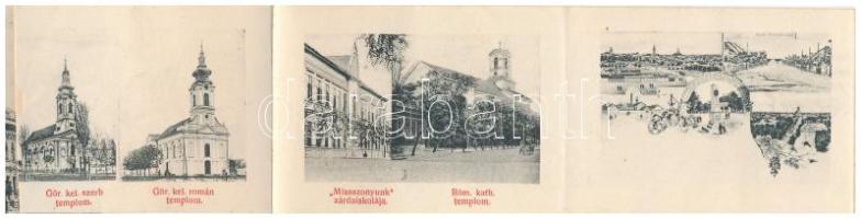 1908 Nagyszentmiklós, Sannicolau Mare; községháza. leporellolap 10 képpel: Gróf Nákó Sándor kastélya...