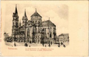 Temesvár, Timisoara; Új gyárvárosi római katolikus plébánia templom. Mangold Sándor kiadása / Pfarrkirche / Fabric, church (EK)