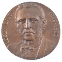 Domonkos Béla (1934-) DN "Lóczy Lajos 1849-1920 / SOCIETAS GEOGRAPHICA HUNGARICA - PRO MERITIS SCIENTIARUM GEOGRAPHICARUM INTER GENTES" kétoldalas, öntött bronz plakett (91mm) T:1-