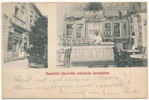 1913 Karánsebes, Caransebes; Hauschild János-féle cukrászda, belső. Hauschild János saját kiadása / confectionery, interior (szakadások / tears)