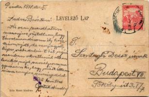 1918 Pécska, Magyarpécska, Pecica; Maros részlet. Iritz Manó kiadása / Mures riverside (EB)