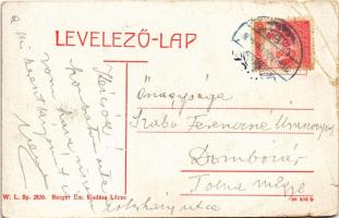 1918 Lőcse, Levoca; Körtér, üzletek. Berger Em. kiadása. W.L. Bp. 2836. / square, shops (EB)