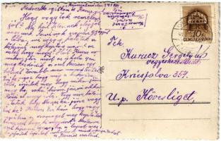 1941 Kunszentmárton, utca, Kovács János üzlete, férfi kerékpárral. photo (EK)