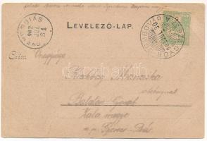 1902 Mezőkomárom, Mező-Komárom; Római katolikus templom, Vasútállomás, vonat. Alpár fényképész kiadá...