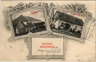 1910 Baracska, Községháza, Lövinger Teréz üzlete és saját kiadása. Floral (EK)