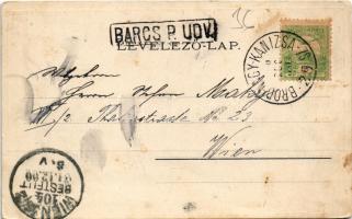 1900 Barcs, Barcstelep; Közraktárak. Mautner M. béla kiadása (fa)