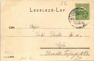 1913 Keszthely, Part részlet és Szigetfürdő (EB)